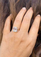 Load image into Gallery viewer, Emerald Cut Solitaire Simulated Diamonds Engagement Ring 14K Solid Yellow Gold Wedding Ring Prong Set Solitaire Bridal Ring For Her 5.00ctw
