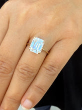 Load image into Gallery viewer, Emerald Cut Solitaire Simulated Diamonds Engagement Ring 14K Solid Yellow Gold Wedding Ring Prong Set Solitaire Bridal Ring For Her 5.00ctw
