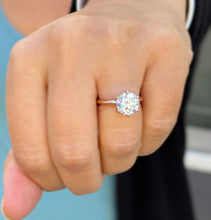 Load image into Gallery viewer, Solitaire Round Cut moissanite Engagement Ring Six Prongs Set Wedding Ring 14K Solid Rose Gold Bridal Ring Minimalist Ring For Her 3.00ct
