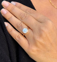Load image into Gallery viewer, Solitaire Round Cut moissanite Engagement Ring Six Prongs Set Wedding Ring 14K Solid Rose Gold Bridal Ring Minimalist Ring For Her 3.00ct
