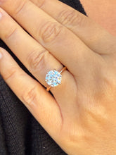 Load image into Gallery viewer, Solitaire Round Cut moissanite Engagement Ring Six Prongs Set Wedding Ring 14K Solid Rose Gold Bridal Ring Minimalist Ring For Her 3.00ct
