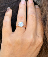 Load image into Gallery viewer, Solitaire Round Cut moissanite Engagement Ring Six Prongs Set Wedding Ring 14K Solid Rose Gold Bridal Ring Minimalist Ring For Her 3.00ct
