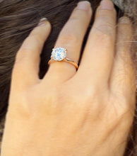 Load image into Gallery viewer, Solitaire Round Cut moissanite Engagement Ring Six Prongs Set Wedding Ring 14K Solid Rose Gold Bridal Ring Minimalist Ring For Her 3.00ct
