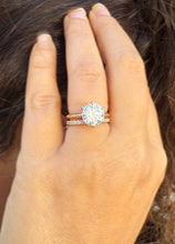 Load image into Gallery viewer, Solitaire Round Cut moissanite Engagement Ring And Band Wedding Ring 14K Solid Rose Gold Bridal Ring Minimalist Ring For Her 3.20ctw
