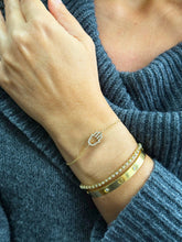 Load image into Gallery viewer, Hamsa CVD Diamond Bracelet 14k Solid Yellow Gold Hand Chain Delicate Diamond Hamsa Bracelet Diamond Bracelet Minimalist 0.20ctw
