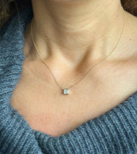 Load image into Gallery viewer, Asscher Cut Moissanite Bezel Set Solitaire Necklace And Chain In Dainty Minimalist 14k Solid Yellow Gold Pendant Bridal Wedding Gift 1.00ct
