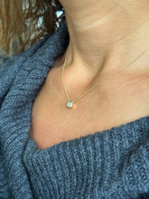 Load image into Gallery viewer, Asscher Cut Moissanite Bezel Set Solitaire Necklace And Chain In Dainty Minimalist 14k Solid Yellow Gold Pendant Bridal Wedding Gift 1.00ct
