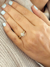 Load image into Gallery viewer, Oval Shape Simulated Diamonds Solitaire Engagement Ring Antiqye Deco Style Wedding Ring 1.00ctw Bridal Ring Set In 14K Solid Yellow Gold
