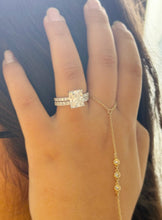 Load image into Gallery viewer, Rectangular Radiant Cut Simulated Diamonds Engagement Ring And Matching Band Women&#39;s Propose Bridal Set Inner Halo 14K Solid White Gold 5.20
