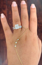 Load image into Gallery viewer, Rectangular Radiant Cut Simulated Diamonds Engagement Ring And Matching Band Women&#39;s Propose Bridal Set Inner Halo 14K Solid White Gold 5.20
