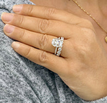 Load image into Gallery viewer, Elongated Cushion Cut and Round Cut Sides Simulated Diamonds Engagement Ring And Matching Band 14K Solid Yellow Gold Wedding Set 6.50ctw
