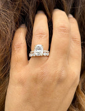 Load image into Gallery viewer, Elongated Cushion Cut and Round Cut Sides Simulated Diamonds Engagement Ring And Matching Band 14K Solid Yellow Gold Wedding Set 6.50ctw
