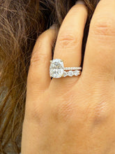 Load image into Gallery viewer, Elongated Cushion Cut and Round Cut Sides Simulated Diamonds Engagement Ring And Matching Band 14K Solid Yellow Gold Wedding Set 6.50ctw
