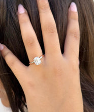 Load image into Gallery viewer, Solitaire Rectangular Cushion Cut Moissanite Engagement Ring Four Prong Wedding Ring Minimalist Bridal Propose Ring 14K Solid Rose Gold 2.00
