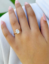 Load image into Gallery viewer, Solitaire Rectangular Cushion Cut Moissanite Engagement Ring Four Prong Wedding Ring Minimalist Bridal Propose Ring 14K Solid Rose Gold 2.00
