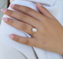 Load image into Gallery viewer, Solitaire Rectangular Cushion Cut Moissanite Engagement Ring Four Prong Wedding Ring Minimalist Bridal Propose Ring 14K Solid Rose Gold 2.00
