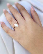 Load image into Gallery viewer, Solitaire Rectangular Cushion Cut Moissanite Engagement Ring Four Prong Wedding Ring Minimalist Bridal Propose Ring 14K Solid Rose Gold 2.00
