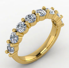 Load image into Gallery viewer, Round Cut Moissanites Eternity Band, Eternity Wedding Band, Bridal Anniversary Band 14K Solid Rose Gold 1.25ctw 3.50mm Width
