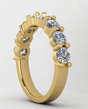 Load image into Gallery viewer, Round Cut Moissanites Eternity Band, Eternity Wedding Band, Bridal Anniversary Band 14K Solid Rose Gold 1.25ctw 3.50mm Width
