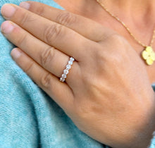 Load image into Gallery viewer, Round Cut Moissanites Eternity Band, Eternity Wedding Band, Bridal Anniversary Band 14K Solid Rose Gold 1.25ctw 3.50mm Width
