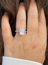 Load image into Gallery viewer, Cushion Cut And Round And Marquise Cut Sides Moissanites Engagement Ring Prong Set Wedding Bridal Ring Inner Halo Style 14K White Gold 5.75ctw
