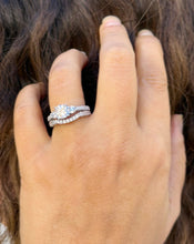 Load image into Gallery viewer, Round Cut Moissanites Engagement Ring And Matching Band Set Antique Style Wedding Set Women's Propose Bridal Set 14K Solid White Gold 1.65ct
