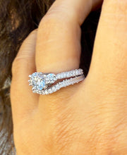 Load image into Gallery viewer, Round Cut Moissanites Engagement Ring And Matching Band Set Antique Style Wedding Set Women's Propose Bridal Set 14K Solid White Gold 1.65ct
