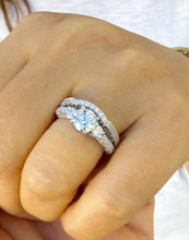 Load image into Gallery viewer, Round Cut Moissanites Engagement Ring And Matching Band Set Antique Style Wedding Set Women's Propose Bridal Set 14K Solid White Gold 1.65ct
