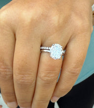 Load image into Gallery viewer, Oval Cut Diamond Engagement Ring And Matching Band Solitaire Ring IGI Certified 14k Solid White Gold Bridal Ring Wedding Ring 5.30ctw G-VS2

