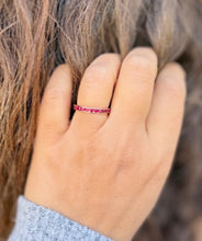 Load image into Gallery viewer, Round Cut Natural Ruby Half Eternity Band Set In Yellow Gold Channel Set Wedding Band Anniversary Band Women's Bridal Ruby Band Gift 0.50ctw
