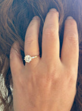 Load image into Gallery viewer, Round Cut And Baguettes Cut Sides Simulated Diamonds Engagement Ring Prong Set Wedding Ring Minimalist Bridal Ring 14K Solid White Gold 2.15
