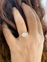 Load image into Gallery viewer, Round Cut And Baguettes Cut Sides Simulated Diamonds Engagement Ring Prong Set Wedding Ring Minimalist Bridal Ring 14K Solid White Gold 2.15
