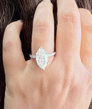 Load image into Gallery viewer, Marquise Cut Diamond Engagement Ring Set In IGI Certified 14k Solid White Gold Half Eternity Style Wedding Ring Prong Set Bridal Ring 4.20ct
