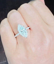Load image into Gallery viewer, Marquise Cut Diamond Engagement Ring Set In IGI Certified 14k Solid White Gold Half Eternity Style Wedding Ring Prong Set Bridal Ring 4.20ct
