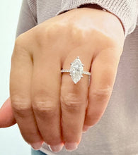 Load image into Gallery viewer, Marquise Cut Diamond Engagement Ring Set In IGI Certified 14k Solid White Gold Half Eternity Style Wedding Ring Prong Set Bridal Ring 4.20ct
