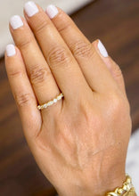 Load image into Gallery viewer, Round Cut Simulated Diamonds Half Eternity Band Engagement Band Filigree 14K Solid Yellow Gold Wedding Band Bridal Anniversary Band 0.35ctw
