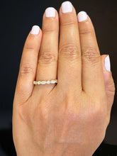 Load image into Gallery viewer, Round Cut Simulated Diamonds Half Eternity Band Engagement Band Filigree 14K Solid Yellow Gold Wedding Band Bridal Anniversary Band 0.35ctw
