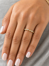 Load image into Gallery viewer, Round Cut Simulated Diamonds Half Eternity Band Engagement Band Filigree 14K Solid Yellow Gold Wedding Band Bridal Anniversary Band 0.35ctw
