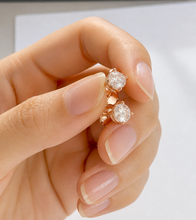 Load image into Gallery viewer, Round Shape Moissanites Stud Earrings Prong Set, Bridal, Anniversary, Gift 14K Solid Rose Gold 2.00ctw, Pushback Earings
