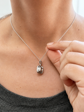 Load image into Gallery viewer, Cushion Cut Simulated Diamond Filigree Double Halo Style Necklace And Chain Halo Pendant Wedding Gift For Her 14k Solid White Gold 2.50ct
