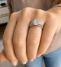 Load image into Gallery viewer, Round Cut Diamond Engagement Ring And Matching Band IGI Certified Wedding Set 14k Solid White Gold Women's Bridal Set Ring For Her 3.50ctw
