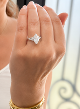 Load image into Gallery viewer, Marquise Shape Moissanites Engagement Ring Prong Style Wedding Bridal Ring Antique Filigree 14K Solid White Gold 3.00ctw
