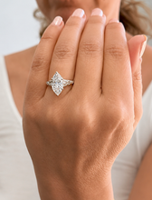 Load image into Gallery viewer, Marquise Shape Moissanites Engagement Ring Prong Style Wedding Bridal Ring Antique Filigree 14K Solid White Gold 3.00ctw
