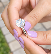 Load image into Gallery viewer, Round Cut Diamond Engagement Ring IGI Certified 5.00ct 14k Solid White Gold Solitaire Style Bridal Ring Minimalist Wedding Ring G-VS2
