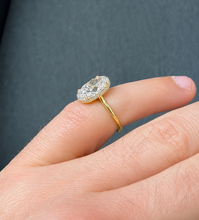 Load image into Gallery viewer, Oval Shape And Round Cut Moissanite Engagement Ring Halo Wedding Ring Prong Set Bridal Ring 14K Yellow Gold Propose Ring For Her 4.15ct
