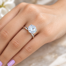 Load image into Gallery viewer, Round Cut Diamond Engagement Ring IGI Certified 5.00ct 14k Solid White Gold Solitaire Style Bridal Ring Minimalist Wedding Ring G-VS2
