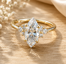 Load image into Gallery viewer, IGI Certified Marquise Cut Diamond Engagement Ring Set In 14k Solid Yellow Gold Wedding Ring Prong Set Bridal Ring Minimalist 1.30ctw
