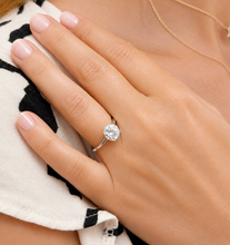 Load image into Gallery viewer, Solitaire Round Cut Simulated Diamond Engagement Ring Four Prongs Set Wedding Ring 14K Solid White Gold Bridal Ring 2.00ct
