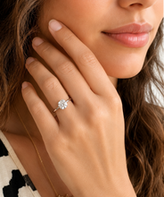 Load image into Gallery viewer, Solitaire Round Cut Simulated Diamond Engagement Ring Four Prongs Set Wedding Ring 14K Solid White Gold Bridal Ring 2.00ct
