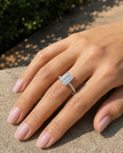 Load image into Gallery viewer, Emerald Cut Center And Round Cut Moissanites Engagement Ring Set In 14K Solid Yellow Gold Wedding Bridal Ring Set 3.25ctw
